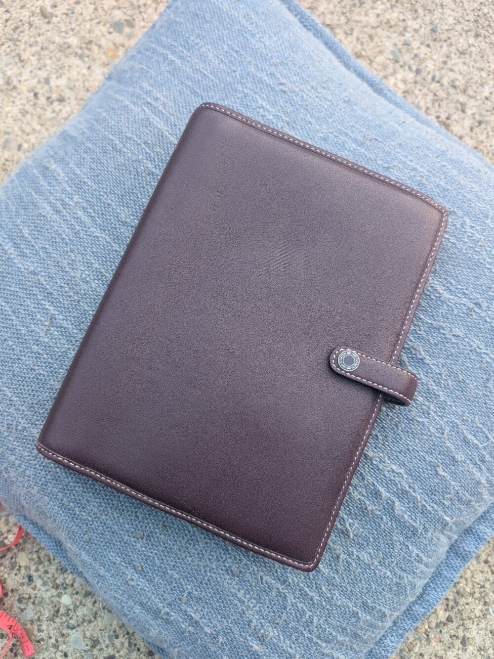 COACH RARE Vintage Leather Purple Small Notepad Address Book Holder Pen